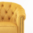 マスタードイエローベルベットコンパクトチェスターフィールドラウンジシングルソファ　VINCENT