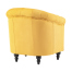 マスタードイエローベルベットコンパクトチェスターフィールドラウンジシングルソファ　VINCENT