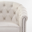 オフホワイトベルベットコンパクトチェスターフィールドラウンジシングルソファ　VINCENT