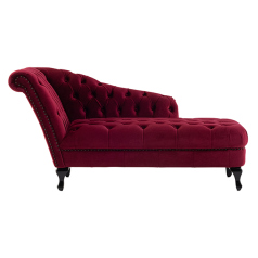 レッドベルベットチェスターフィールドカウチソファ　VINCENT(ヴィンセント)