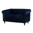 ネイビーブルーベルベットコンパクトチェスターフィールド2シーターソファ　VINCENT
