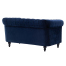 ネイビーブルーベルベットコンパクトチェスターフィールド2シーターソファ　VINCENT