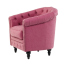 ローズピンクヴィンテージレザー調コンパクトチェスターフィールドラウンジシングルソファ　VINCENT