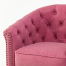 ローズピンクヴィンテージレザー調コンパクトチェスターフィールドラウンジシングルソファ　VINCENT