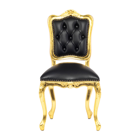 スカルバットレリーフシングルチェア　ギルディングゴールド x ブラック