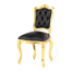 スカルバットレリーフシングルチェア　ギルディングゴールド x ブラック