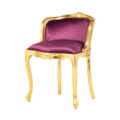 バニティースツール　ギルディングゴールド x パープルベルベット