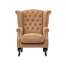 キャメルPUレザーチェスターフィールドウイングバックシングルソファ(アームチェア)