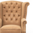 キャメルPUレザーチェスターフィールドウイングバックシングルソファ(アームチェア)