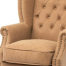 キャメルPUレザーチェスターフィールドウイングバックシングルソファ(アームチェア)