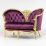 ロココハイグレード2シーターソファ　ギルディングゴールド x パープルベルベット