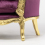 ロココハイグレード2シーターソファ　ギルディングゴールド x パープルベルベット