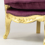 ロココハイグレード2シーターソファ　ギルディングゴールド x パープルベルベット