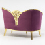 ロココハイグレード2シーターソファ　ギルディングゴールド x パープルベルベット