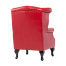 レッドPUレザーチェスターフィールドウイングバックシングルソファ(アームチェア)