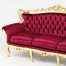 ロココ調3シーターソファ　ギルディングゴールド x ルビーレッド　Symphony(シンフォニー)