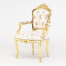 ロココ調アームチェア　ギルディングゴールド x フラワーファブリック