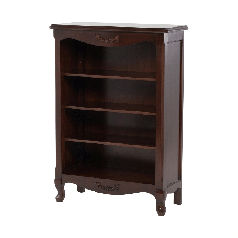 ロココ調　木製オープンブックケース　ブラウン