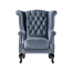 ブルーベルベットチェスターフィールドウイングバックシングルソファ(アームチェア)