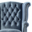 ブルーベルベットチェスターフィールドウイングバックシングルソファ(アームチェア)