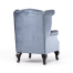ブルーベルベットチェスターフィールドウイングバックシングルソファ(アームチェア)