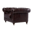 ダークブラウンヴィンテージレザーチェスターフィールドシングルソファ
