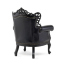 ロココ調シングルソファ　ブラック x ブラックPU　Symphony(シンフォニー)