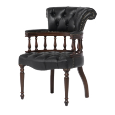 ブラックPUレザーキャプテンチェア　VINCENT(ヴィンセント)