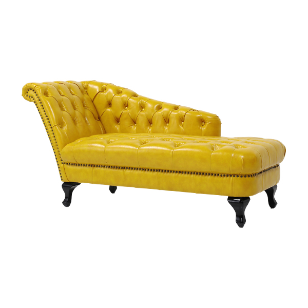 イエローPUレザーチェスターフィールドカウチソファ VINCENT（VKP69K