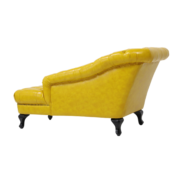 イエローPUレザーチェスターフィールドカウチソファ VINCENT（VKP69K