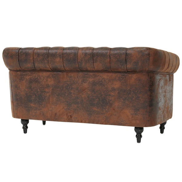 ヴィンテージレザー調ファブリックコンパクトチェスターフィールド2