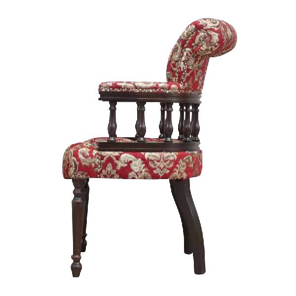 クラシックレッドファブリックチェスターフィールドキャプテンチェア