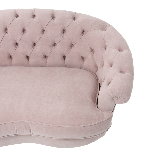 シャーベットピンクフレンチスタイル2シーターソファ MouSofa