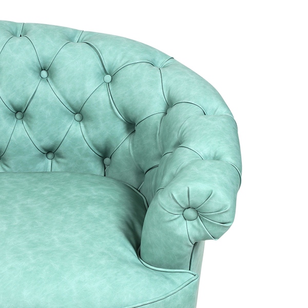 ミントグリーンPUレザーフレンチスタイル2シーターソファ MouSofa