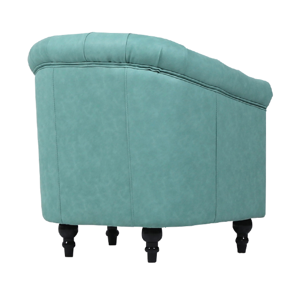 ミントグリーンPUレザーチェスターフィールドラウンジシングルソファ