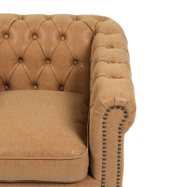 キャメルコンパクトチェスターフィールドシングルソファ（VC1P39K