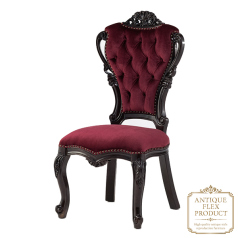 ロココシングルチェア　ダークブラウン x レッドベルベット　ANTIQUE FLEX PRODUCT