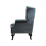 グレーベルベットチェスターフィールドウイングバックシングルソファ(アームチェア)