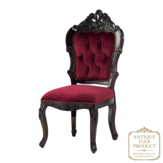 ロココシングルチェア　ダークブラウン x レッドベルベット　ANTIQUE FLEX PRODUCT