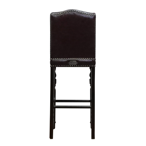 ブラウンPUレザーチェスターフィールドカウンターチェア Vincent