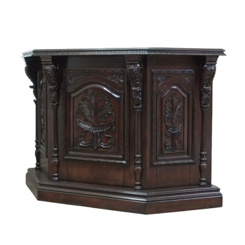 ダークブラウンコーナーカウンターテーブル