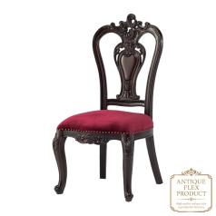 ロココシングルチェア　ダークブラウン x レッドベルベット　ANTIQUE FLEX PRODUCT