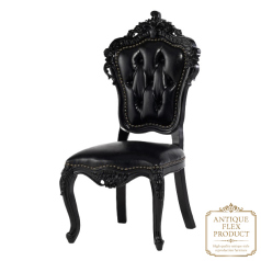 ロココシングルチェア　ブラック x シャインブラック　ANTIQUE FLEX PRODUCT