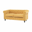 イエローファブリックコンパクトチェスターフィールド2.5シーターソファ　VINCENT
