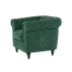 グリーンファブリックコンパクトチェスターフィールドシングルソファ　VINCENT
