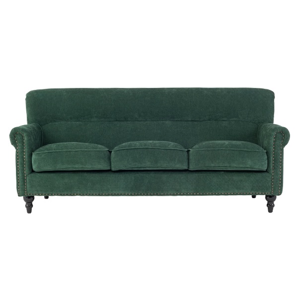 グリーンファブリックヴィンテージスタイル3シーターソファ　VINCENT(ヴィンセント)