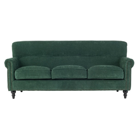 グリーンファブリックヴィンテージスタイル3シーターソファ　VINCENT(ヴィンセント)