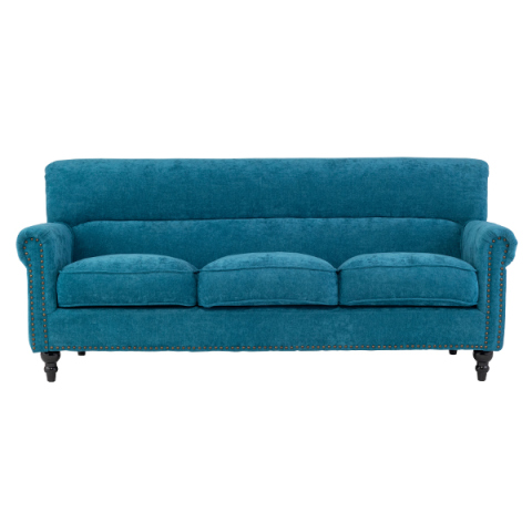 ブルーファブリックヴィンテージスタイル3シーターソファ　VINCENT(ヴィンセント)