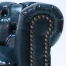 ネイビーブルーPUレザーコンパクトチェスターフィールド3シーターソファ　VINCENT