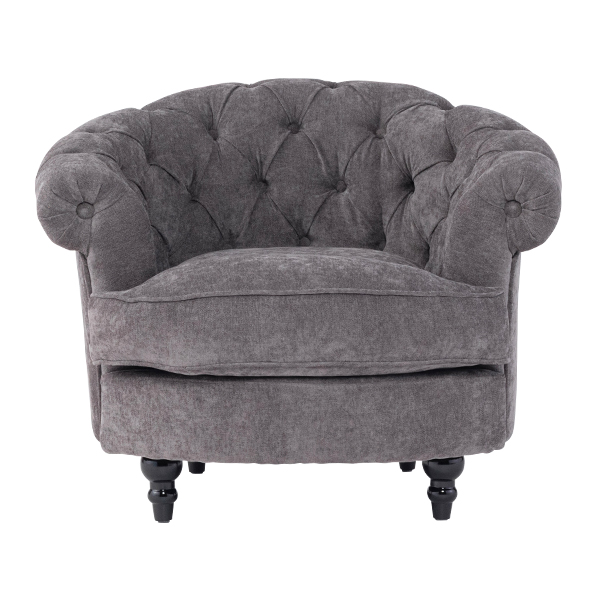 グレーファブリックフレンチスタイルシングルソファ　MouSofa(モーソファ)